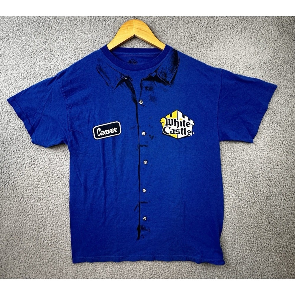 White Castle Craver T-shirt Adult Large Blue Short Sleeve